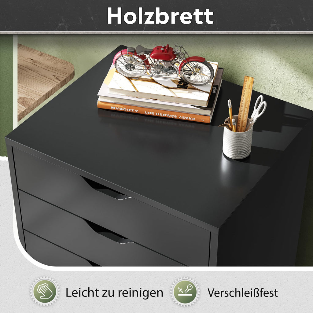 DEVAISE 5 Drawer Mobile Filing Cabinet Black