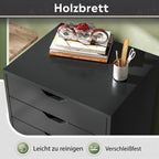 DEVAISE 5 Drawer Mobile Filing Cabinet Black