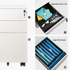 DEVAISE 3 Drawer File Cabinet with Lock, Fully Assembled Except Casters
