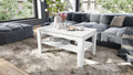 designimpex Asti-P Designer Coffee Table Height-Adjustable 55-67 cm Dining Table Matt White