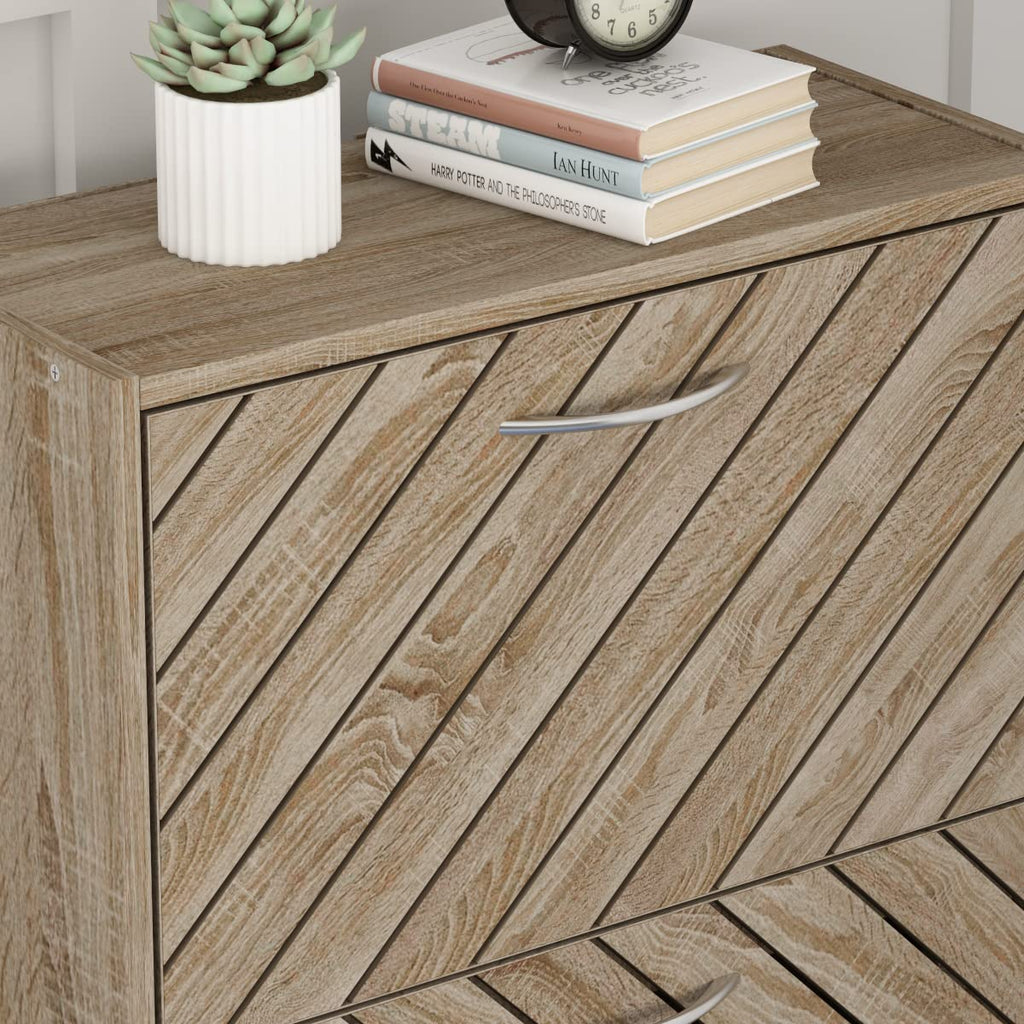 Shoe Cabinet Narrow with 3 Flaps, 57 × 24 × 107 cm, Wood Effect