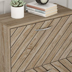 Shoe Cabinet Narrow with 3 Flaps, 57 × 24 × 107 cm, Wood Effect
