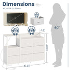 DUMOS TV Stand Dresser, Entertainment Center with Charging Station