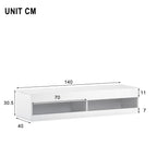 I0I&I0I TV Stand with LED Lights, Floating Entertainment Center Media Console, Wall Mounted High Gloss Modern Storage Shelf for up to 65‘’ TV (White)