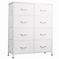 WLIVE 8 Drawer White Fabric Dresser for Bedroom, Tall Storage Tower