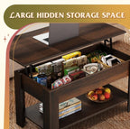 WLIVE Lift Top Coffee Table for Living Room/Dining/Office, Retro Espresso