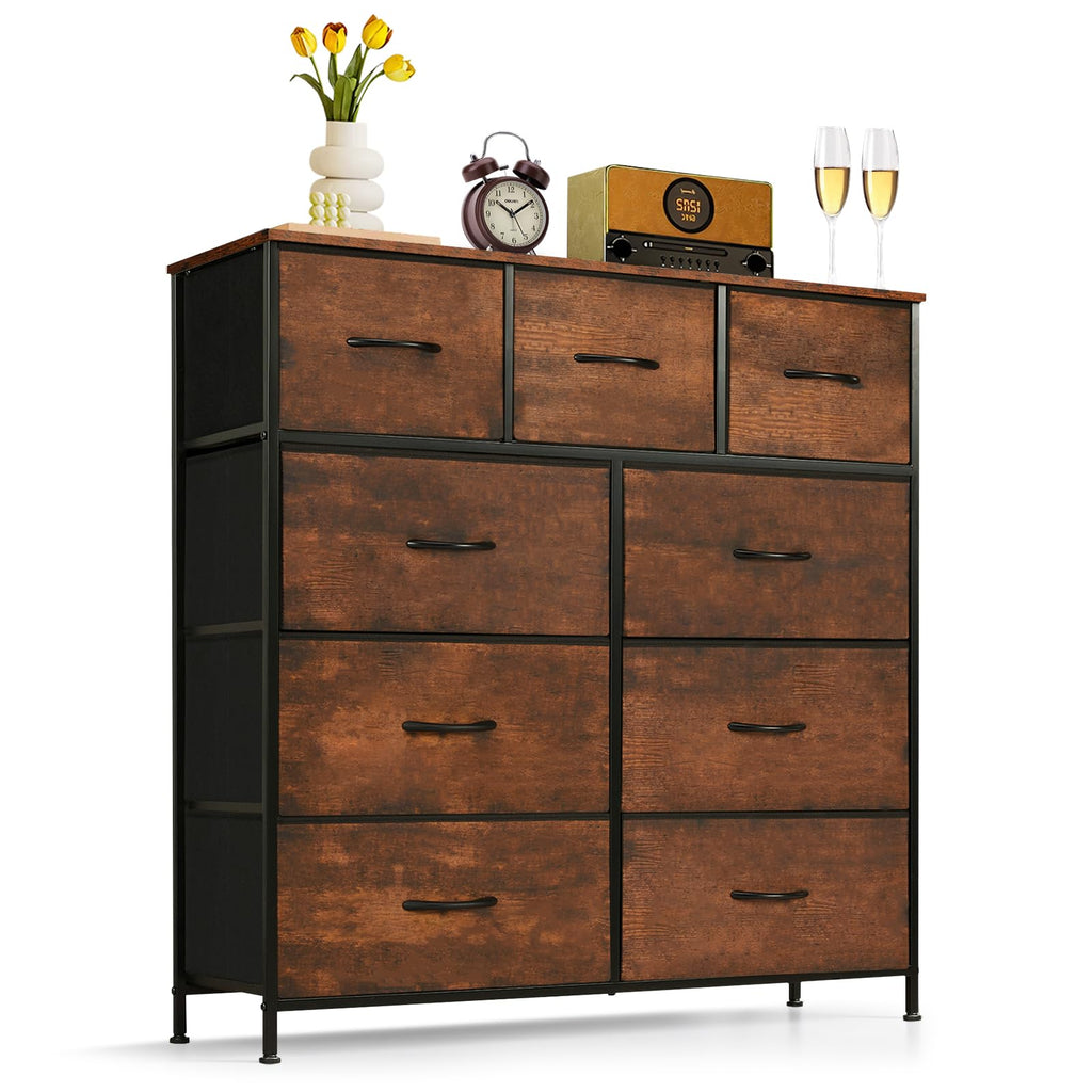 9-Drawer Dresser for Bedroom, Anti-Tip Tall Storage Organizer