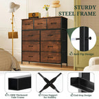 9-Drawer Dresser for Bedroom, Anti-Tip Tall Storage Organizer