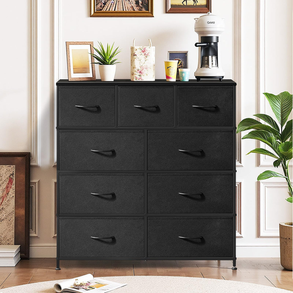 9-Drawer Dresser for Bedroom, Anti-Tip Tall Storage Organizer