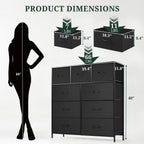 9-Drawer Dresser for Bedroom, Anti-Tip Tall Storage Organizer