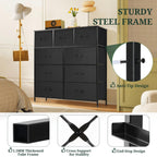 9-Drawer Dresser for Bedroom, Anti-Tip Tall Storage Organizer