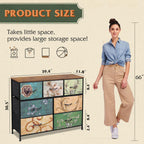 WLIVE Dresser for Bedroom, 7 Drawers, TV Stand, Floral