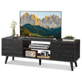 WLIVE TV Stand for 55 60 Inch TV, Mid Century Modern, Dark Black