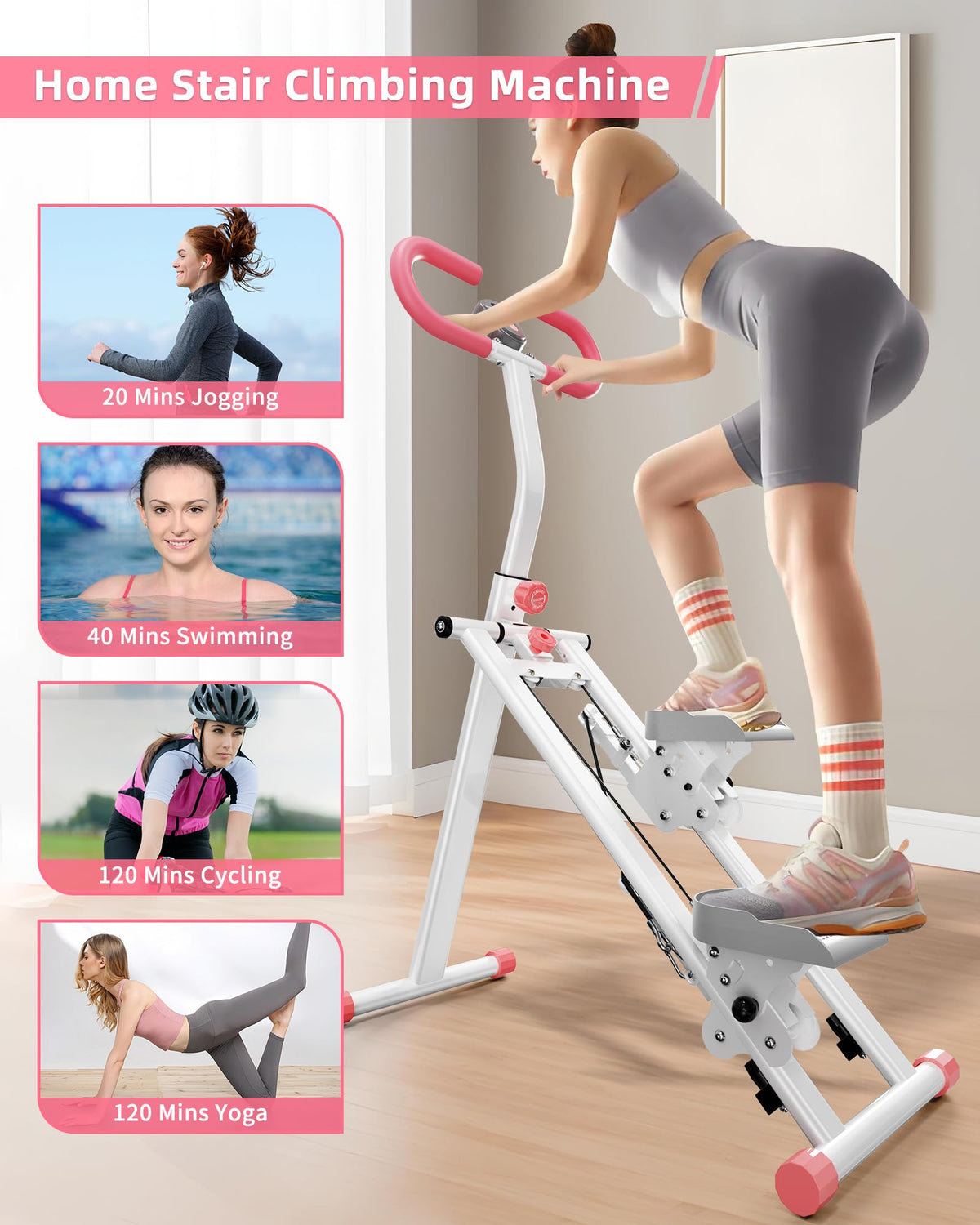 Stair Stepper for Home, Vertical Climber Workout Machine with Handlebar