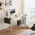 Ufurniture 160cm L-Shaped Gaming Desk with RGB LED Lights & Power Outlets