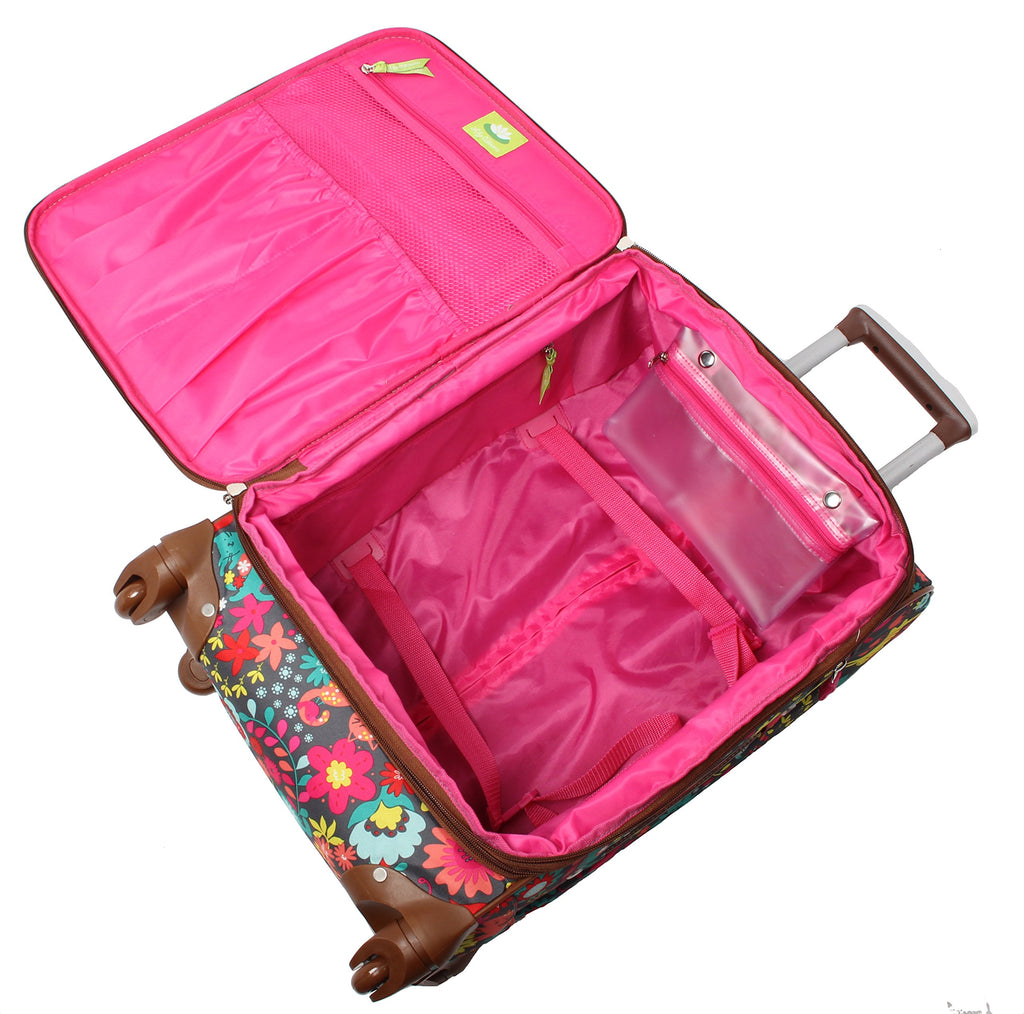 Lily Bloom Design Pattern 28" Luggage Softside Expandable With Double Spinner Wheels, Large Lightweight Suitcase Checked Bag For Women