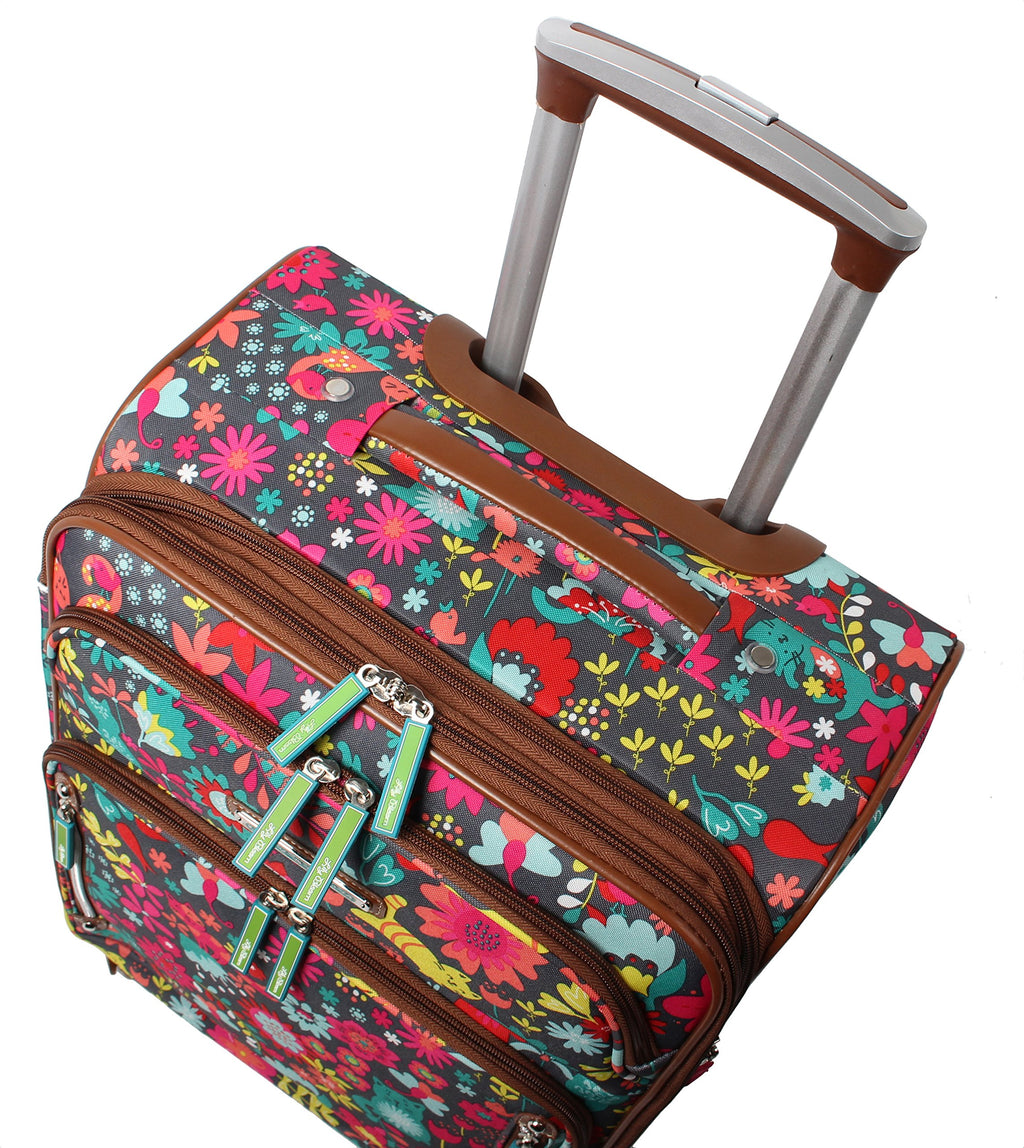 Lily Bloom Design Pattern 28" Luggage Softside Expandable With Double Spinner Wheels, Large Lightweight Suitcase Checked Bag For Women