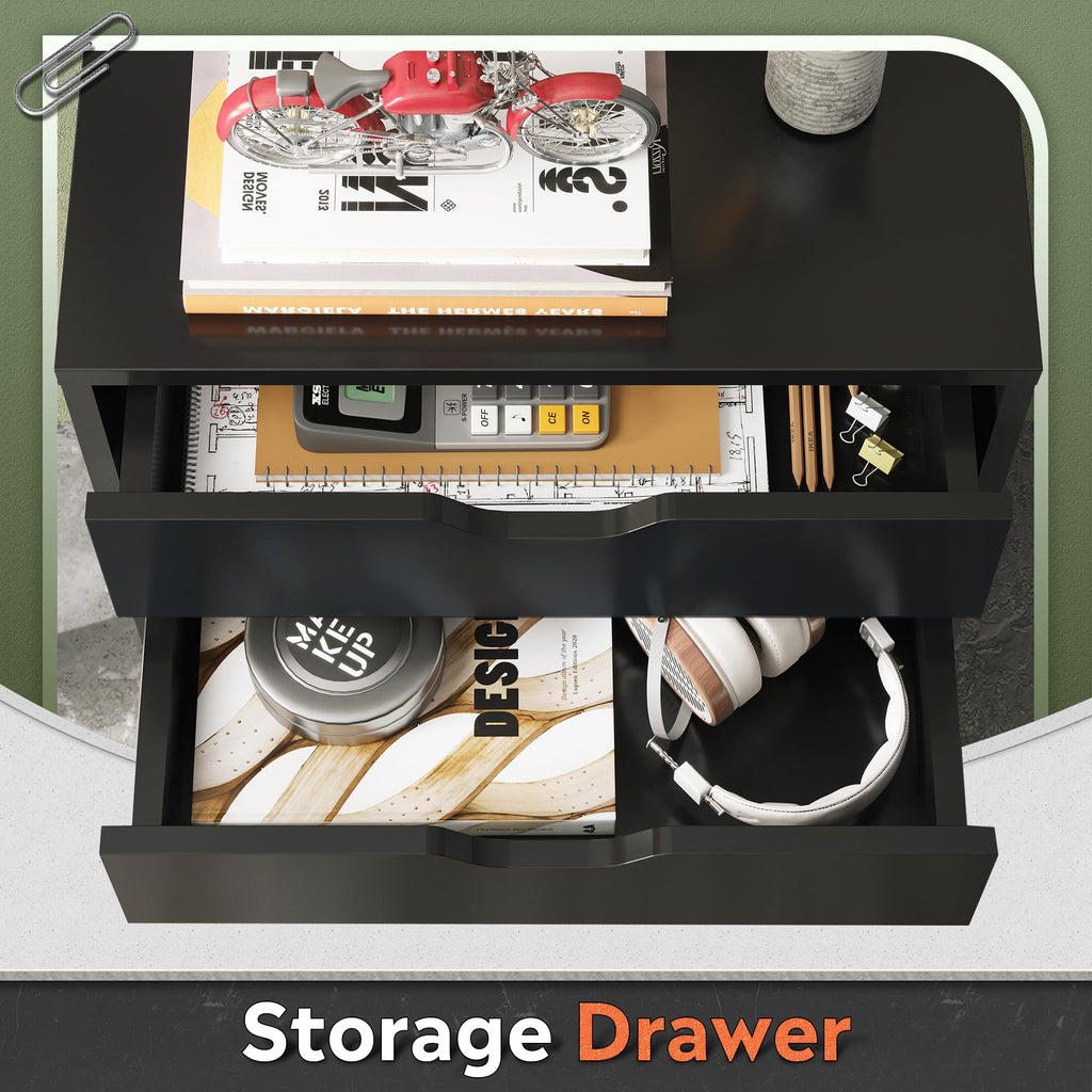 DEVAISE 5-Drawer Filing Cabinet, Under Desk file Cabinet, Black