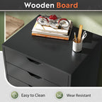 DEVAISE 5-Drawer Filing Cabinet, Under Desk file Cabinet, Black