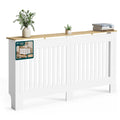 VOUNOT® Radiator Cover Cabinet with Vertical Slats, White Oak, 152x19x82cm