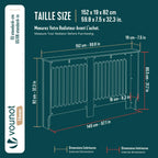 VOUNOT® Radiator Cover Cabinet with Vertical Slats, White Oak, 152x19x82cm