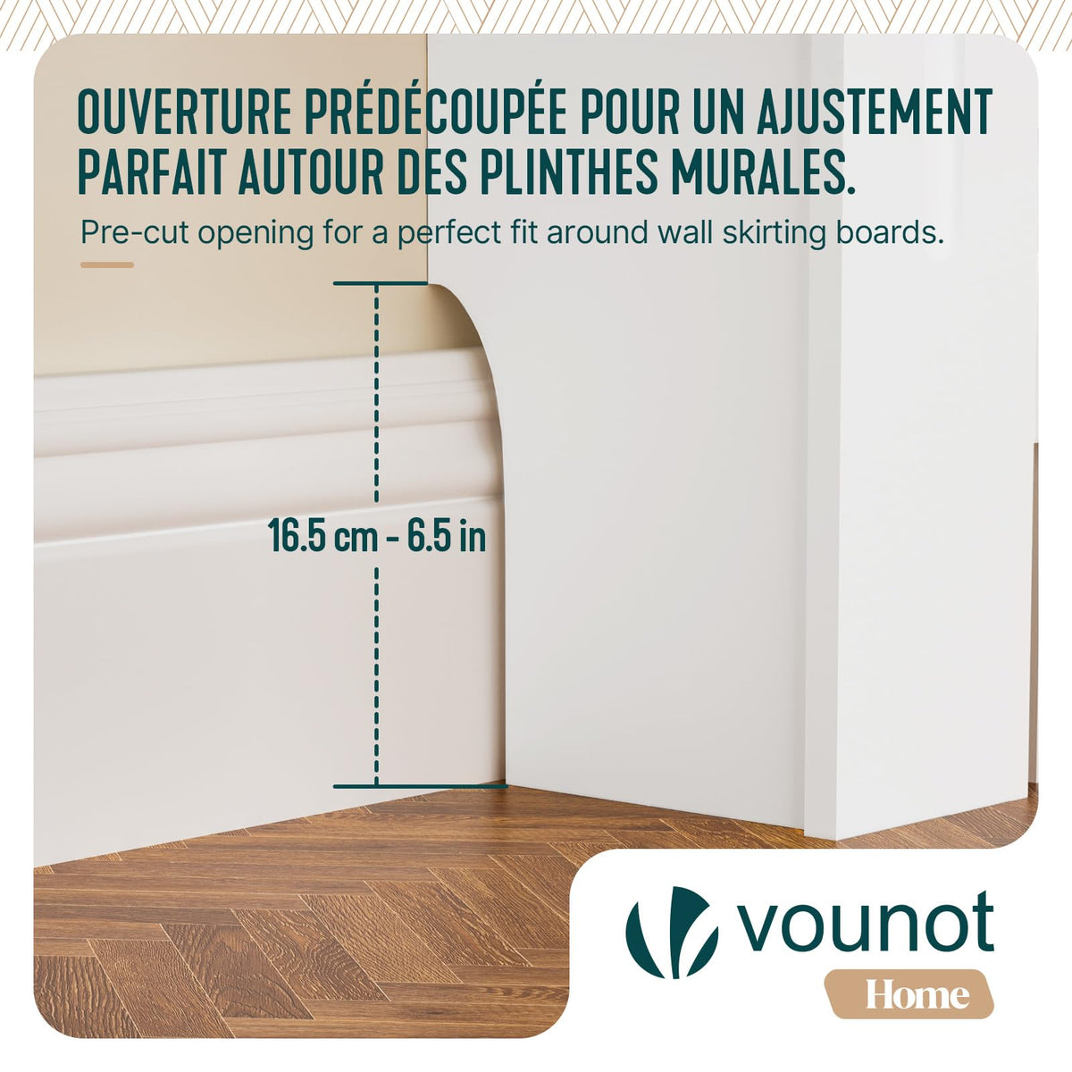 VOUNOT® Radiator Cover Cabinet with Vertical Slats, White Oak, 152x19x82cm