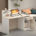 FUFU&GAGA Modern/Contemporary Off-White Reception Desk with Drawers, Shelves, and Lockable Cabinet