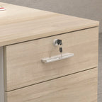 FUFU&GAGA Modern/Contemporary Off-White Reception Desk with Drawers, Shelves, and Lockable Cabinet