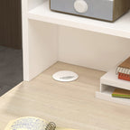 FUFU&GAGA Modern/Contemporary Off-White Reception Desk with Drawers, Shelves, and Lockable Cabinet