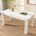 Merax Rectangular Dining Table with White Table, Sturdy Oak Wood with 4 Legs, Modern, Easy to Clean, Dining Room and Kitchen
