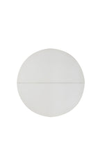 Modern Round Dining Table with White Top, Sturdy Metal Frame and Beech Wood Legs for Dining Room and Office, 80 x 80 x 75 cm