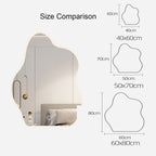 Irregular Cloud Shaped Bathroom Mirror With LED Light, Frameless Wall Mirror, Decorative Mirror,3 Colours Of Light, Single Touch Button 20-200cm Body Sensor, Infinitely Dimmable,(Size:40X60CM)