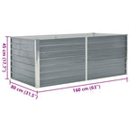 vidaXL Raised Garden Bed 63"x31.5"x17.7" Galvanized Steel Gray