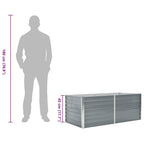 vidaXL Raised Garden Bed 63"x31.5"x17.7" Galvanized Steel Gray