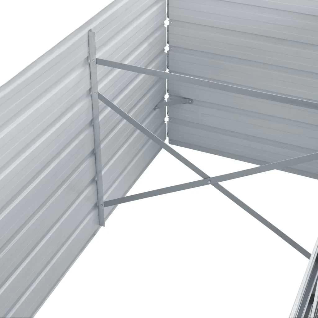 vidaXL Raised Garden Bed 63"x31.5"x17.7" Galvanized Steel Gray