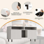 Cat Litter Tray Cabinet with Sand Collection Mat, Pet Cabinet with Shelf, Pet Sideboard/TV Cabinet, Without Cat Litter Tray, 120 x 50 x 66 cm, White
