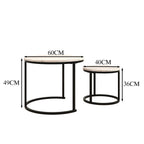 HOJINLINERO Round Coffee Table Set of 2,Small Coffee Table for Small Spaces