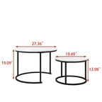 HOJINLINERO Round Coffee Table Set of 2,End Tables Side Table Living Room