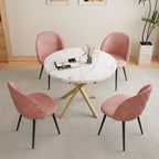 Modern Round Dining Table with MDF Top with Gold Metal Legs for Living Room Kitchen Nordic Dining Table 100cm Marble Texture