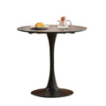 GrandCA HOME 80 cm Black Modern Round Dining Table 80 cm Round Dining Table Suitable for 2-4 People Suitable for Kitchen Living Room Dining Room Black
