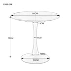 GrandCA HOME 80 cm Black Modern Round Dining Table 80 cm Round Dining Table Suitable for 2-4 People Suitable for Kitchen Living Room Dining Room Black