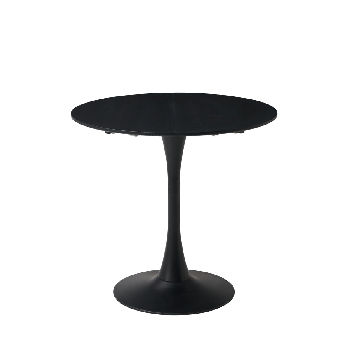 GrandCA HOME 80 cm Black Modern Round Dining Table 80 cm Round Dining Table Suitable for 2-4 People Suitable for Kitchen Living Room Dining Room Black