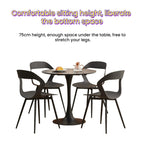 GrandCA HOME 80 cm Black Modern Round Dining Table 80 cm Round Dining Table Suitable for 2-4 People Suitable for Kitchen Living Room Dining Room Black