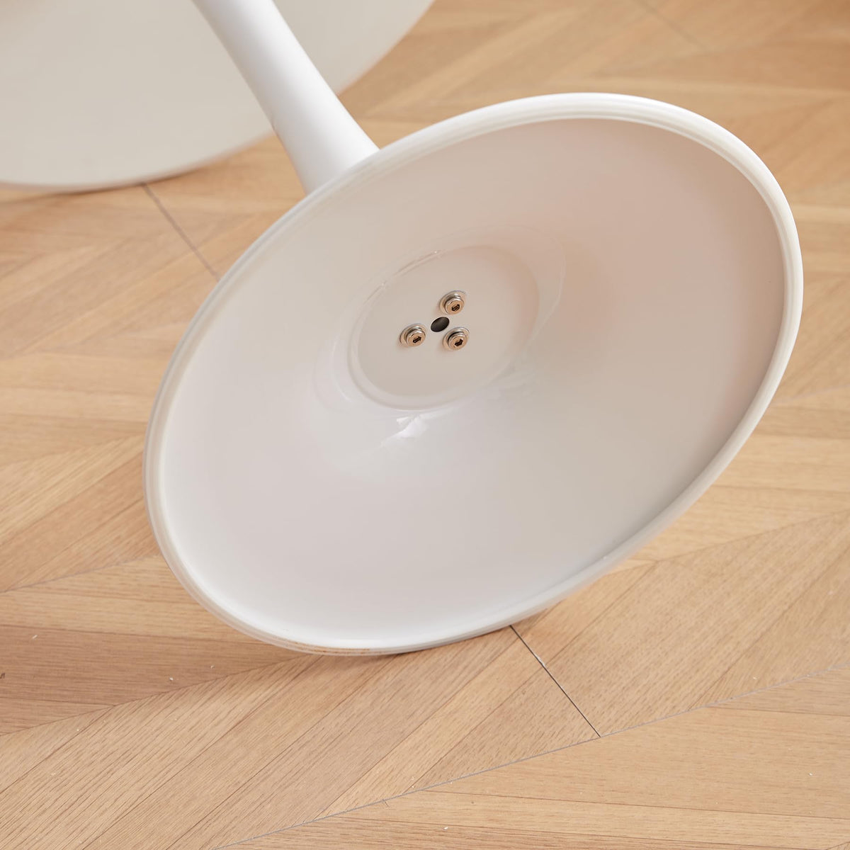 GrandCA HOME 70cm Modern Round Dining Table with Pedestal Base, Mid-Century Leisure Table for Kitchen Dining,White-70