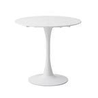 Round Dining Table, Modern Casual Dining Table, Suitable for 4-6 People, Rerfekt for Living Room, Dining Room, Kitchen, Cafe - White - 110 cm
