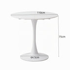 Round Dining Table, Modern Casual Dining Table, Suitable for 4-6 People, Rerfekt for Living Room, Dining Room, Kitchen, Cafe - White - 110 cm