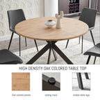 Zerifevni 46.4" Round Dining Table Set, Mid Century Modern Round Dining Table for 4-6 Person, w/Steel Legs, Coffee Table for Kitchen Dining Room, Office, Save Space