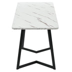 Merax Modern Dining Table, Rectangular Table, 117 x 68 cm, Dining Table Made of Modern Marble Finish, Kitchen Table with Metal Legs, for Dining Room, Living Room, Black/White