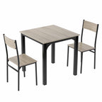 Goeria Dining Room Set with 2 Chairs for Balcony, Living Room, Dining Room, Natural Colour
