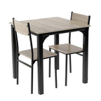 Goeria Dining Room Set with 2 Chairs for Balcony, Living Room, Dining Room, Natural Colour